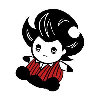 a digital drawing of the wilson softspot plush from don't starve.